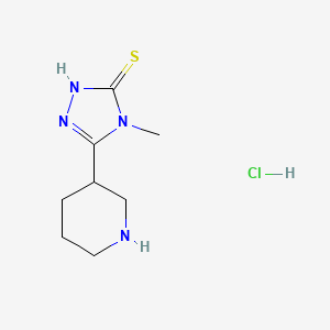 molecular formula C8H15ClN4S B1421894 4-methyl-5-(piperidin-3-yl)-4H-1,2,4-triazole-3-thiol hydrochloride CAS No. 1258651-55-6