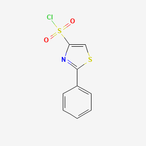 molecular formula C9H6ClNO2S2 B1421895 2-Phenyl-1,3-thiazole-4-sulfonyl chloride CAS No. 1305712-05-3