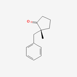 molecular formula C13H16O B14218963 Cyclopentanone, 2-methyl-2-(phenylmethyl)-, (2R)- CAS No. 831170-19-5