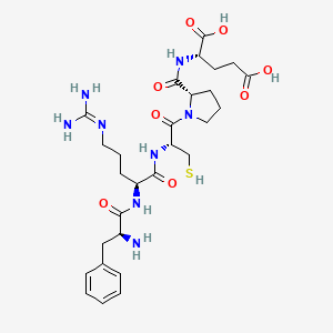 molecular formula C28H42N8O8S B14219087 L-Phenylalanyl-N~5~-(diaminomethylidene)-L-ornithyl-L-cysteinyl-L-prolyl-L-glutamic acid CAS No. 823233-38-1