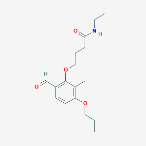 molecular formula C17H25NO4 B14219107 Butanamide, N-ethyl-4-(6-formyl-2-methyl-3-propoxyphenoxy)- CAS No. 820237-79-4