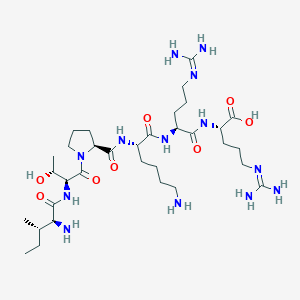 molecular formula C33H63N13O8 B14219159 L-Isoleucyl-L-threonyl-L-prolyl-L-lysyl-N~5~-(diaminomethylidene)-L-ornithyl-N~5~-(diaminomethylidene)-L-ornithine CAS No. 762273-73-4