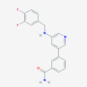 molecular formula C19H15F2N3O B14219182 Benzamide, 3-[5-[[(3,4-difluorophenyl)methyl]amino]-3-pyridinyl]- CAS No. 821784-15-0