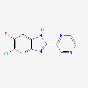 6-Chloro-5-fluoro-2-(2-pyrazinyl)-1H-benzimidazole