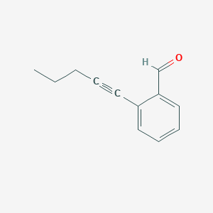 molecular formula C12H12O B14219193 Benzaldehyde, 2-(1-pentynyl)- CAS No. 571184-11-7