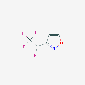 molecular formula C5H3F4NO B142192 3-(1,2,2,2-Tetrafluoroethyl)-1,2-oxazole CAS No. 125657-77-4