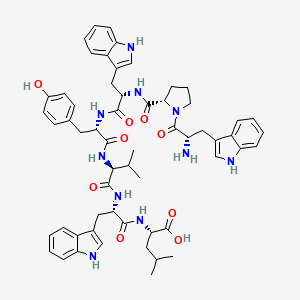 molecular formula C58H68N10O9 B14219272 L-Tryptophyl-L-prolyl-L-tryptophyl-L-tyrosyl-L-valyl-L-tryptophyl-L-leucine CAS No. 824950-86-9