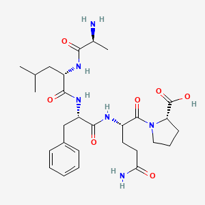 molecular formula C28H42N6O7 B14219279 L-Alanyl-L-leucyl-L-phenylalanyl-L-glutaminyl-L-proline CAS No. 823233-39-2
