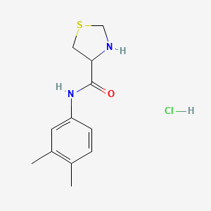 molecular formula C12H17ClN2OS B1421932 N-(3,4-dimethylphenyl)-1,3-thiazolidine-4-carboxamide hydrochloride CAS No. 1251923-91-7