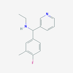 molecular formula C15H17FN2 B1421936 Ethyl[(4-fluoro-3-methylphenyl)(pyridin-3-yl)methyl]amine CAS No. 1179861-37-0