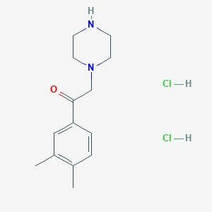 molecular formula C14H22Cl2N2O B1421937 1-(3,4-Dimethylphenyl)-2-(piperazin-1-yl)ethan-1-one dihydrochloride CAS No. 1281019-20-2