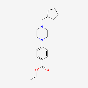 molecular formula C19H28N2O2 B14219387 Ethyl 4-[4-(cyclopentylmethyl)piperazin-1-yl]benzoate CAS No. 823794-58-7
