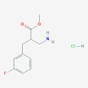 molecular formula C11H15ClFNO2 B1421940 Methyl 3-amino-2-[(3-fluorophenyl)methyl]propanoate hydrochloride CAS No. 1258652-42-4