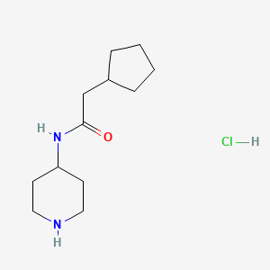 2-cyclopentyl-N-(piperidin-4-yl)acetamide hydrochloride