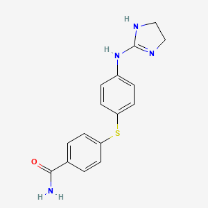 molecular formula C16H16N4OS B14219461 Benzamide, 4-[[4-[(4,5-dihydro-1H-imidazol-2-yl)amino]phenyl]thio]- CAS No. 827610-38-8