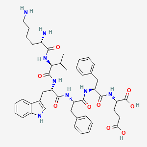 molecular formula C45H58N8O9 B14219494 L-Lysyl-L-valyl-L-tryptophyl-L-phenylalanyl-L-phenylalanyl-L-glutamic acid CAS No. 824959-07-1