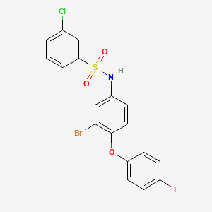 molecular formula C18H12BrClFNO3S B14219533 Benzenesulfonamide, N-[3-bromo-4-(4-fluorophenoxy)phenyl]-3-chloro- CAS No. 823782-45-2