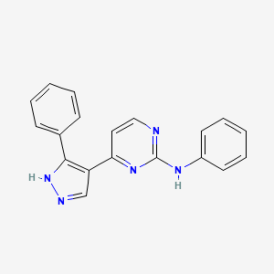 molecular formula C19H15N5 B14219554 N-Phenyl-4-(5-Phenyl-1h-Pyrazol-4-Yl)pyrimidin-2-Amine CAS No. 541507-74-8