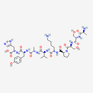 molecular formula C43H66N12O13 B14219562 L-Alanyl-L-seryl-L-seryl-L-prolyl-L-lysyl-L-valyl-L-alanyl-L-tyrosyl-L-histidine CAS No. 654652-92-3
