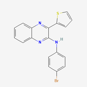 molecular formula C18H12BrN3S B14219574 N-(4-Bromophenyl)-3-(thiophen-2-yl)quinoxalin-2-amine CAS No. 832081-77-3