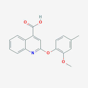 molecular formula C18H15NO4 B1421975 2-(2-甲氧基-4-甲基苯氧基)喹啉-4-羧酸 CAS No. 1255147-72-8