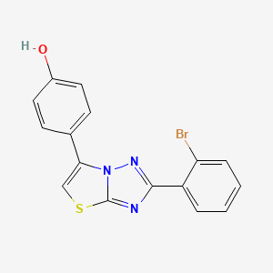 molecular formula C16H10BrN3OS B14219759 4-[2-(2-Bromophenyl)[1,3]thiazolo[3,2-b][1,2,4]triazol-6-yl]phenol CAS No. 832151-04-9