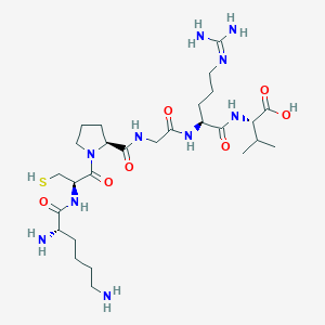 molecular formula C27H50N10O7S B14219775 L-Lysyl-L-cysteinyl-L-prolylglycyl-N~5~-(diaminomethylidene)-L-ornithyl-L-valine CAS No. 791084-65-6