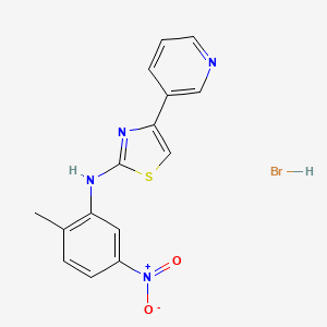 molecular formula C15H13BrN4O2S B1421985 N-(2-Methyl-5-nitrophenyl)-4-(3-pyridinyl)-2-thiazolamine hydrobromide CAS No. 1143459-81-7