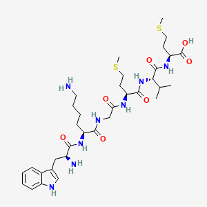 molecular formula C34H54N8O7S2 B14219987 L-Methionine, L-tryptophyl-L-lysylglycyl-L-methionyl-L-valyl- CAS No. 573691-82-4