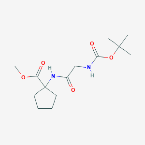 molecular formula C14H24N2O5 B1422001 methyl 1-{[N-(tert-butoxycarbonyl)glycyl]amino}cyclopentanecarboxylate CAS No. 1283108-91-7