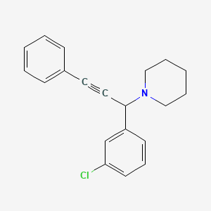 molecular formula C20H20ClN B14220017 Piperidine, 1-[1-(3-chlorophenyl)-3-phenyl-2-propynyl]- CAS No. 592521-50-1