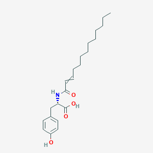 molecular formula C22H33NO4 B14220103 N-Tridec-2-enoyl-L-tyrosine CAS No. 825637-85-2