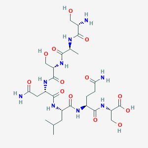 molecular formula C27H47N9O13 B14220117 L-Serine, L-seryl-L-alanyl-L-seryl-L-asparaginyl-L-leucyl-L-glutaminyl- CAS No. 577724-60-8