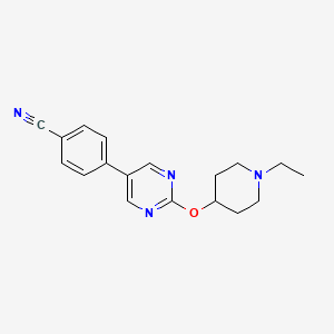 molecular formula C18H20N4O B14220202 Benzonitrile, 4-[2-[(1-ethyl-4-piperidinyl)oxy]-5-pyrimidinyl]- CAS No. 832734-66-4