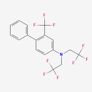 molecular formula C17H12F9N B14220216 N,N-Bis(2,2,2-trifluoroethyl)-2-(trifluoromethyl)[1,1'-biphenyl]-4-amine CAS No. 821777-57-5