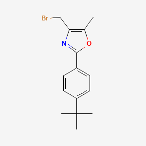 molecular formula C15H18BrNO B14220259 Oxazole, 4-(bromomethyl)-2-[4-(1,1-dimethylethyl)phenyl]-5-methyl- CAS No. 832076-81-0