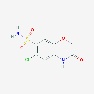 molecular formula C8H7ClN2O4S B1422031 6-chloro-3-oxo-3,4-dihydro-2H-1,4-benzoxazine-7-sulfonamide CAS No. 3656-85-7