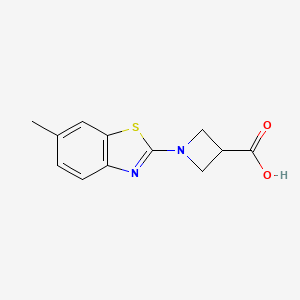 molecular formula C12H12N2O2S B1422033 1-(6-Methyl-1,3-benzothiazol-2-yl)azetidine-3-carboxylic acid CAS No. 1283108-71-3