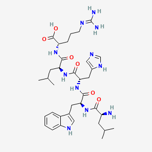 molecular formula C35H53N11O6 B14220344 L-Leucyl-L-tryptophyl-L-histidyl-L-leucyl-N~5~-(diaminomethylidene)-L-ornithine CAS No. 722473-74-7