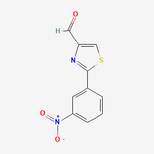 molecular formula C10H6N2O3S B1422036 2-(3-Nitrophenyl)-1,3-thiazole-4-carbaldehyde CAS No. 92057-29-9