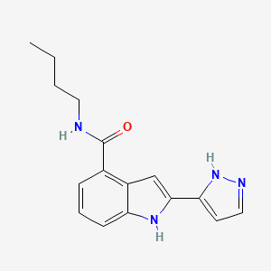 molecular formula C16H18N4O B14220374 N-Butyl-2-(1,2-dihydro-3H-pyrazol-3-ylidene)-2H-indole-4-carboxamide CAS No. 827317-62-4