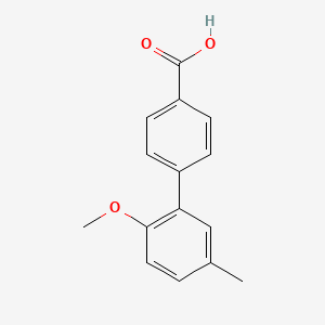 molecular formula C15H14O3 B1422038 2'-Methoxy-5'-methyl-[1,1'-biphenyl]-4-carboxylic acid CAS No. 1181269-37-3
