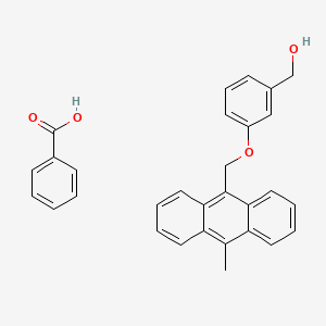 molecular formula C30H26O4 B14220392 Benzoic acid;[3-[(10-methylanthracen-9-yl)methoxy]phenyl]methanol CAS No. 823788-36-9