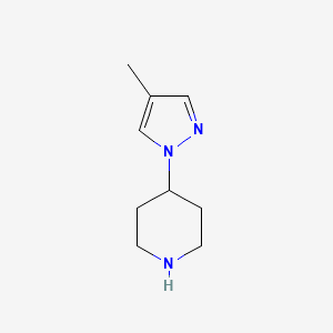 molecular formula C9H15N3 B1422040 4-(4-methyl-1H-pyrazol-1-yl)piperidine CAS No. 1211520-55-6