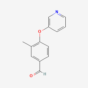 molecular formula C13H11NO2 B1422042 3-Methyl-4-(pyridin-3-yloxy)benzaldehyde CAS No. 1250618-71-3