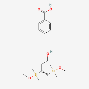 molecular formula C17H30O5Si2 B14220503 Benzoic acid;3,4-bis[methoxy(dimethyl)silyl]but-3-en-1-ol CAS No. 824393-86-4