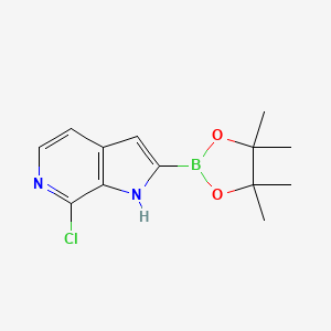 molecular formula C13H16BClN2O2 B1422052 7-Chloro-2-(4,4,5,5-tetramethyl-1,3,2-dioxaborolan-2-YL)-1H-pyrrolo[2,3-C]pyridine CAS No. 942070-50-0