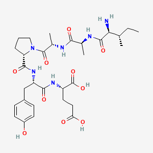 molecular formula C31H46N6O10 B14220545 L-Isoleucyl-L-alanyl-L-alanyl-L-prolyl-L-tyrosyl-L-glutamic acid CAS No. 569346-88-9