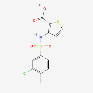 molecular formula C12H10ClNO4S2 B1422060 3-{[(3-Chloro-4-methylphenyl)sulfonyl]amino}thiophene-2-carboxylic acid CAS No. 1325304-03-7