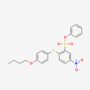 molecular formula C22H21NO6S2 B14220648 Phenyl 2-[(4-butoxyphenyl)sulfanyl]-5-nitrobenzene-1-sulfonate CAS No. 832726-70-2